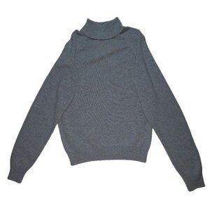 Vintage Eddie Bauer 100 Pure Virgin Wool Women's Sweater Size 34 Grey Turtleneck